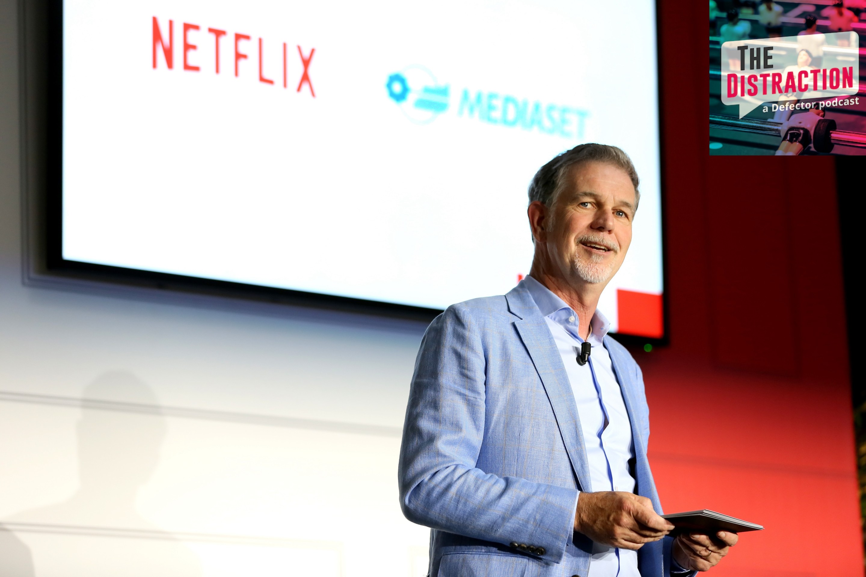 Reed Hastings attends the Netflix and Mediaset Partnership Announcement in Rome, in 2019.